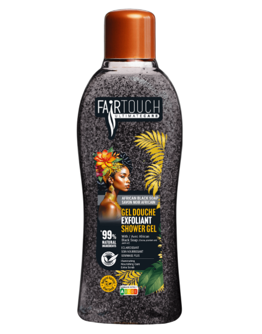 Fairtouch Gel Douche Exfoliant Savon Noir Africain