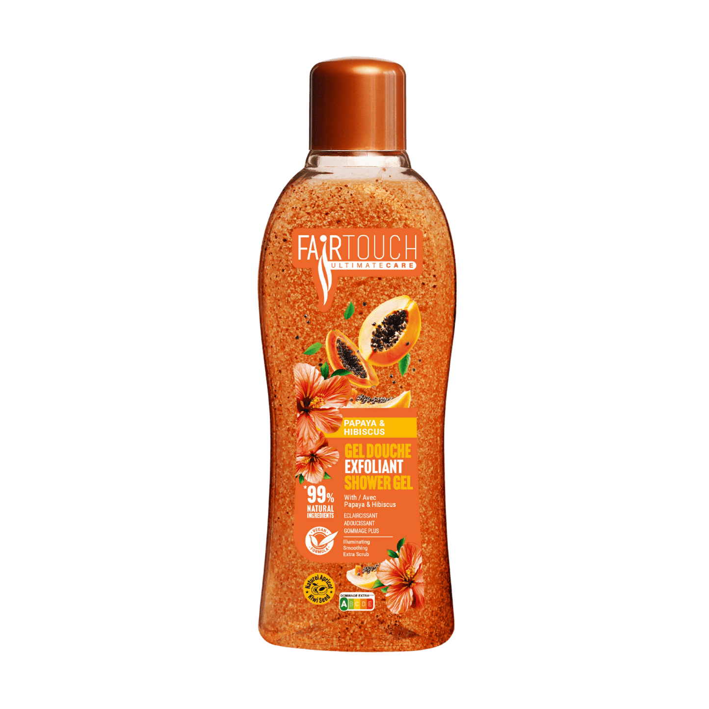 Fairtouch Gel Douche Exfoliant Papaye & Hibiscus