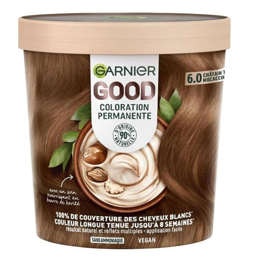 Garnier GOOD Coloration Permanente 6.0 Châtain Très Clair Mocaccino